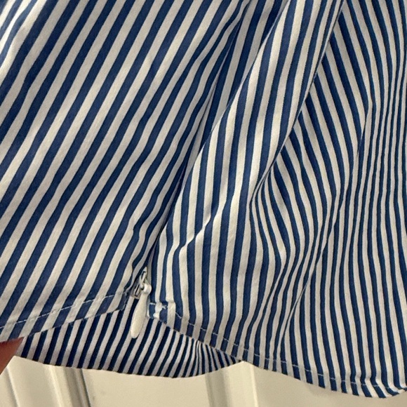 Talbots Striped Blue and Black Women's Top - Picture 7 of 8